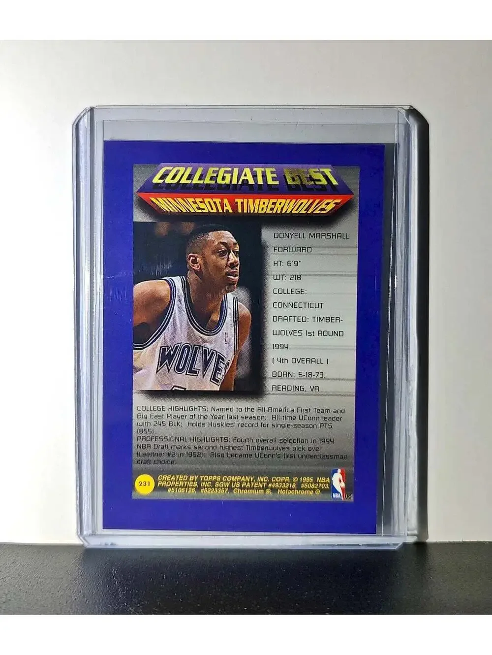 Donyell Marshall 1994-95 Topps Finest #231 Collegiate Best